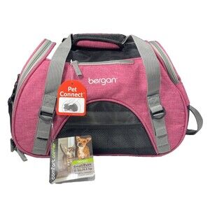 Bergan Small Pet Carrier Dog Cat Up To 10lbs Heather Berry Soft Travel Bag